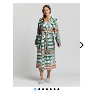 Pendleton Multicolor Aztec Hooded Bathrobe - Teal, Gray, Red, Yellow